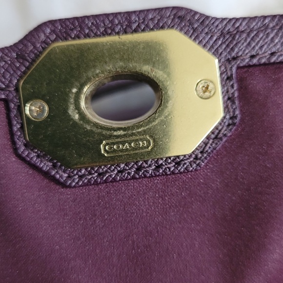 Coach Campbell Turnlock Leather Large Satchel Bag in Pearlized Plum - Picture 10 of 12